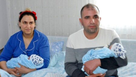 Gaziantepli depremzede çiftin ikizleri Fethiye’de doğdu